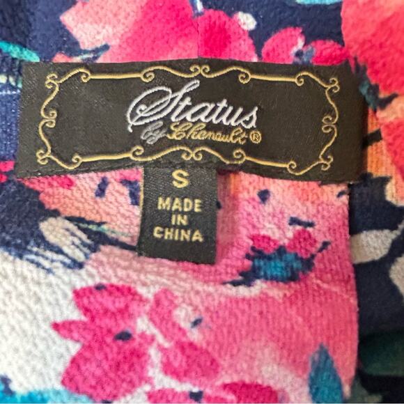 Stitch Fix Status Top Womens Size S Blue Pink Floral Off Shoulder Colorful NWT - Picture 6 of 12